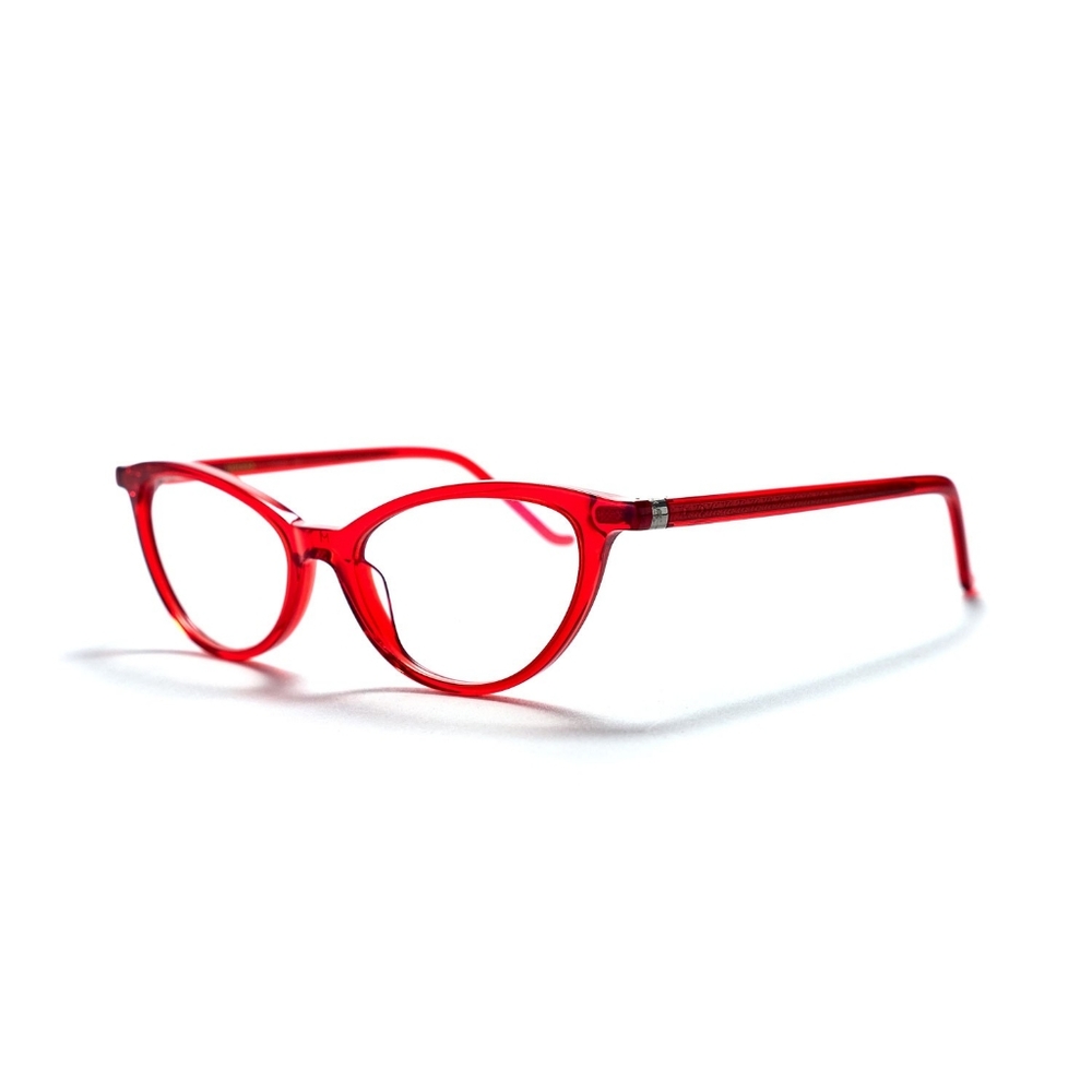 MD1888 Tegan Small Cateye Eyeglasses, Col. 8007 Shiny Red, Made in England, NWOT